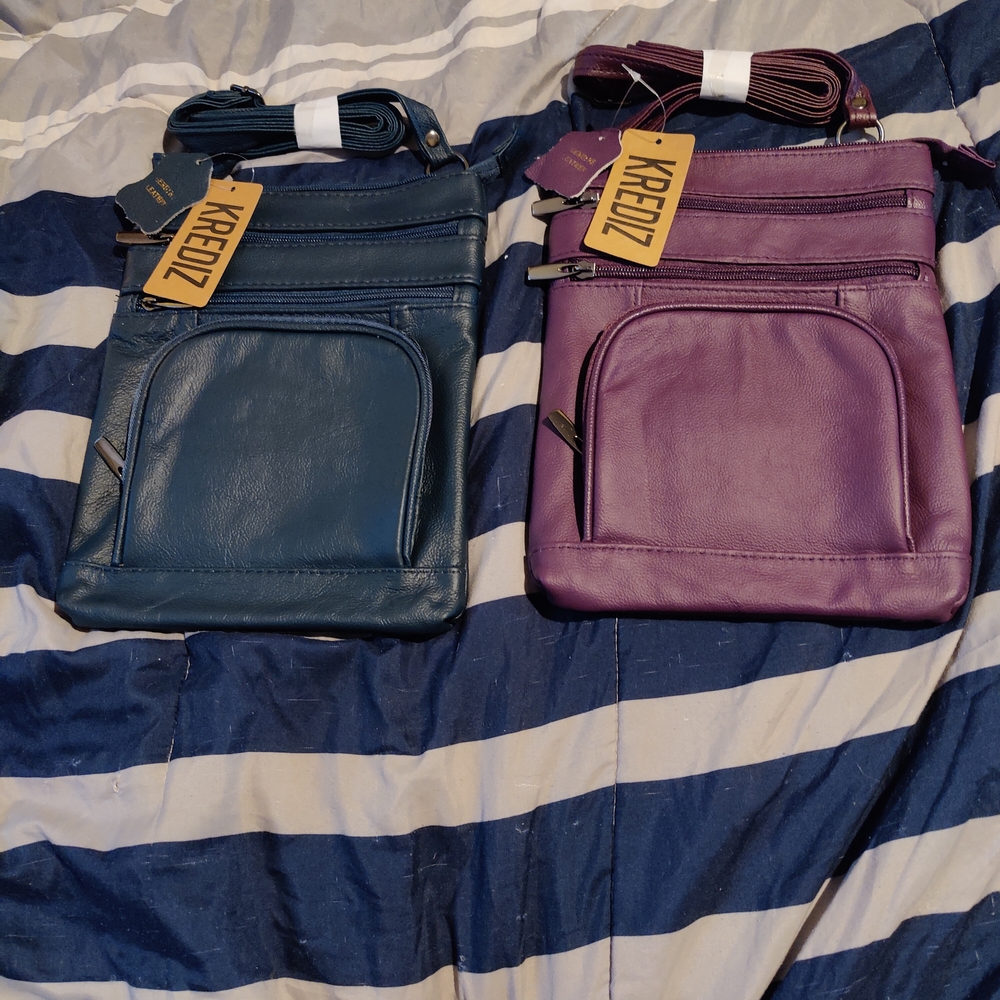 NWT krediz You Get Both Blue and Purple Women's Crossbody Bags